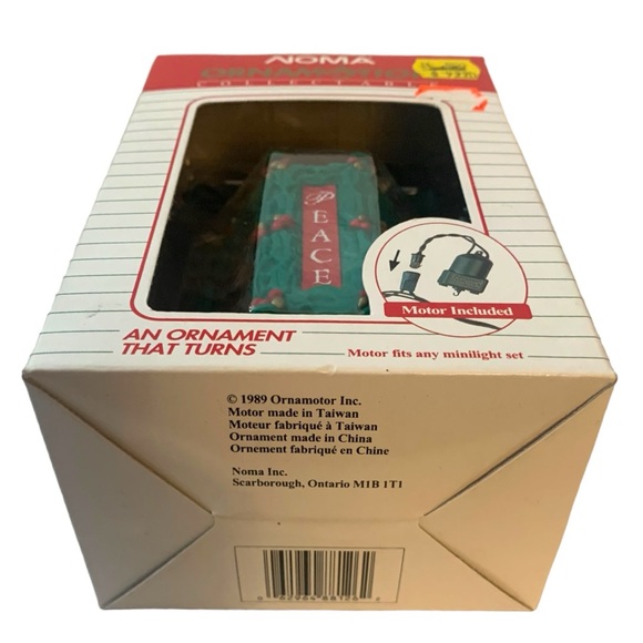 NIB VTG 1989 NOMA Ornamotion Photo Peace Noel Box Rotation Christmas Tree Decor - Picture 5 of 7